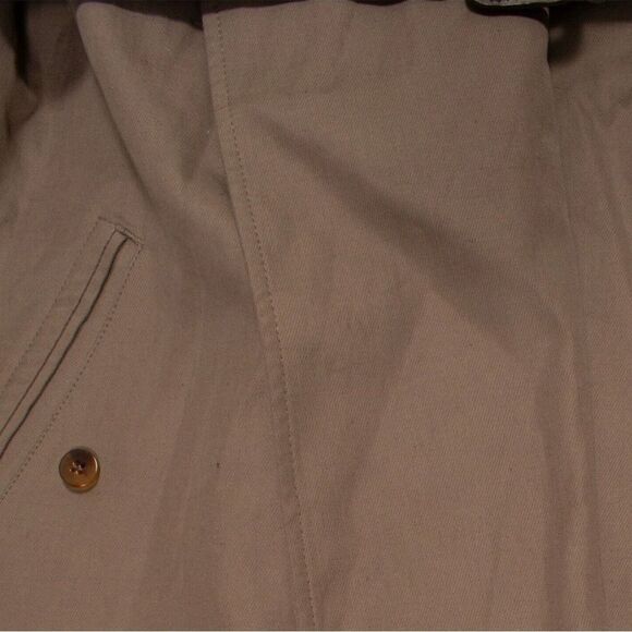 Helmut Lang Sleeveless Cotton Linen Trenchcoat Rain Jacket In Khaki - Picture 5 of 8